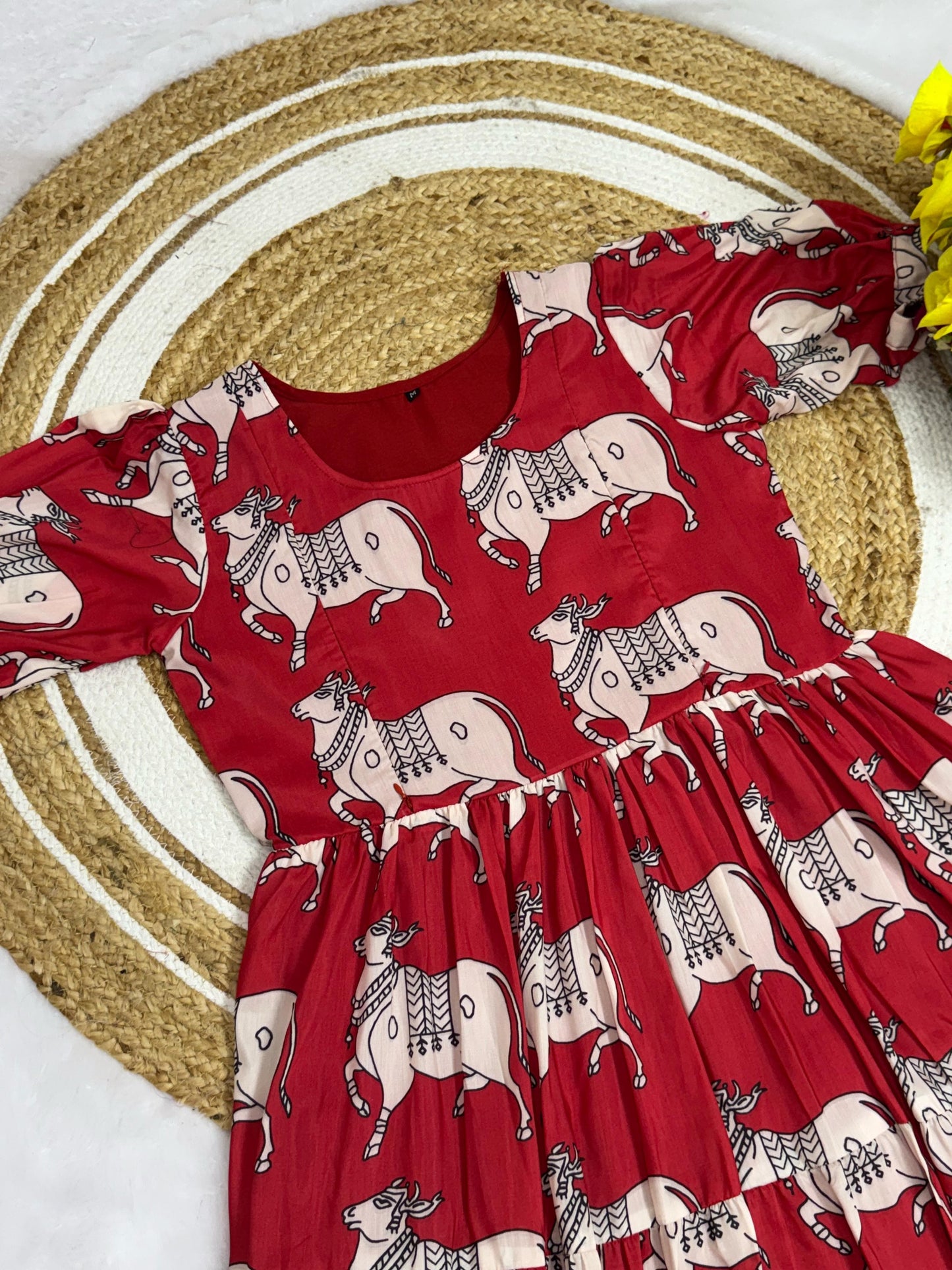 Elegance Cow Printed Feeding Gown