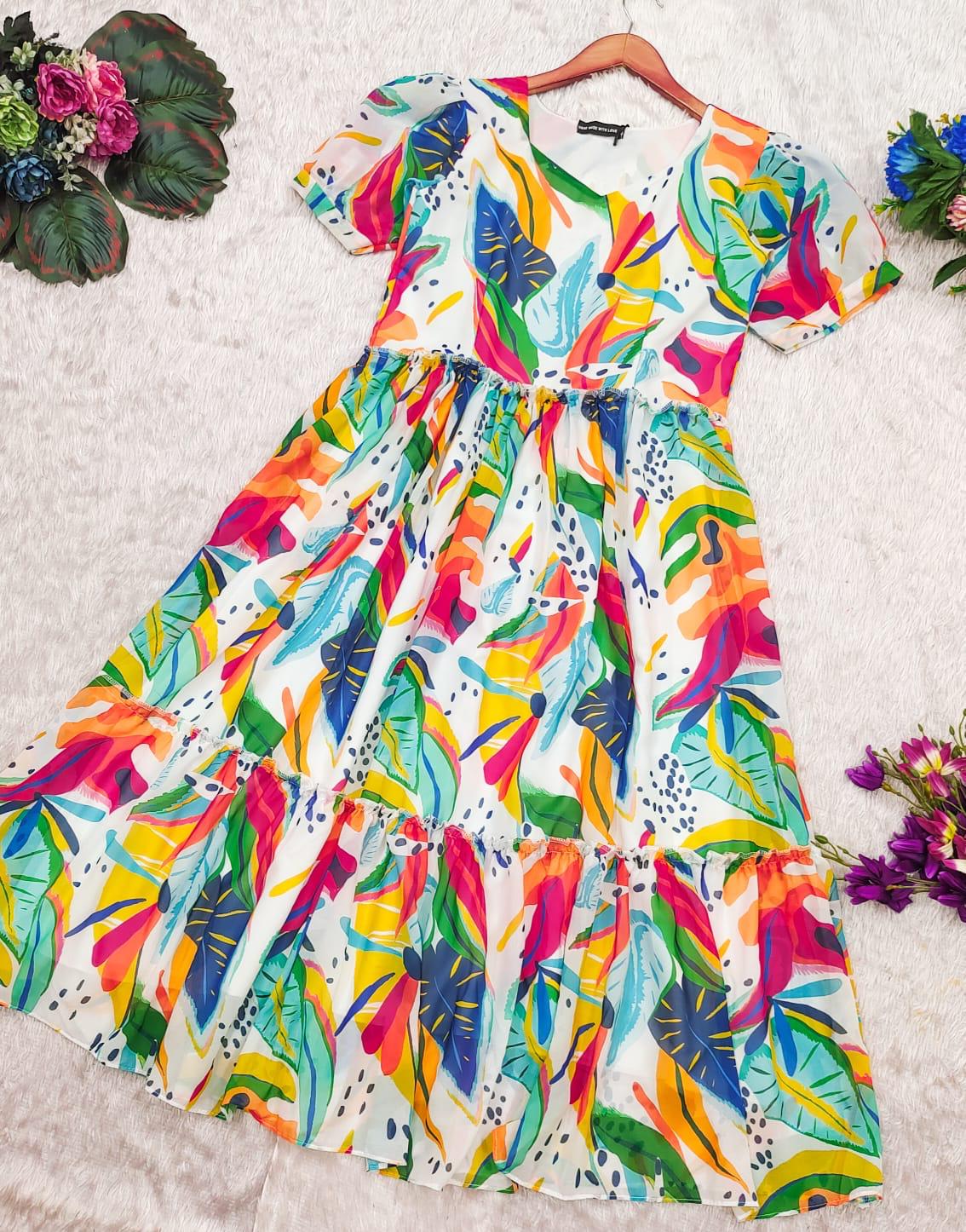 1787 Vibrant Multi Color Beutiful Maxi