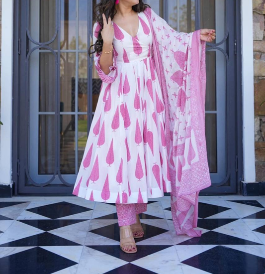 Pink Leaf Suit Set