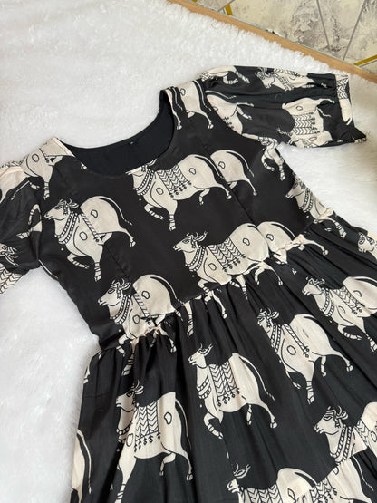 Elegance Cow Printed Feeding Gown