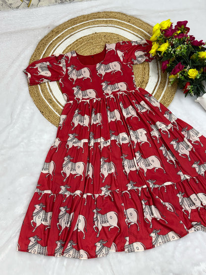 Elegance Cow Printed Feeding Gown