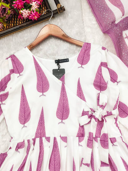 Pink Leaf Suit Set