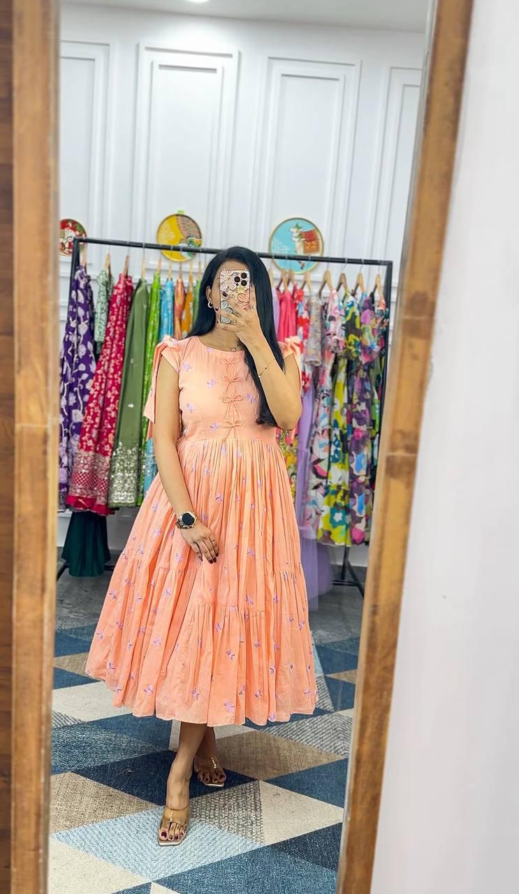 Peach Bow Maxi