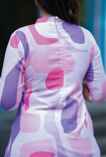Modern Geometric Print Long Kurti