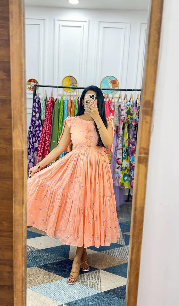 Peach Bow Maxi