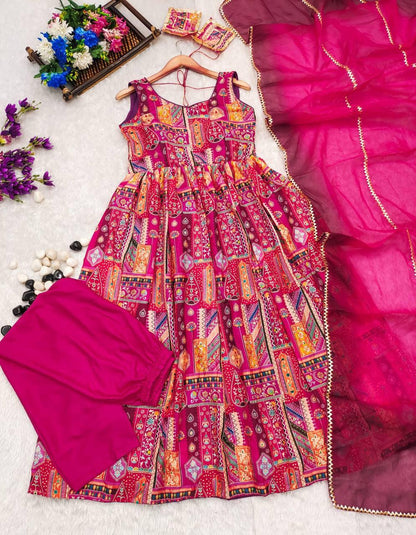 Pink Chinnon Silk Suit Set